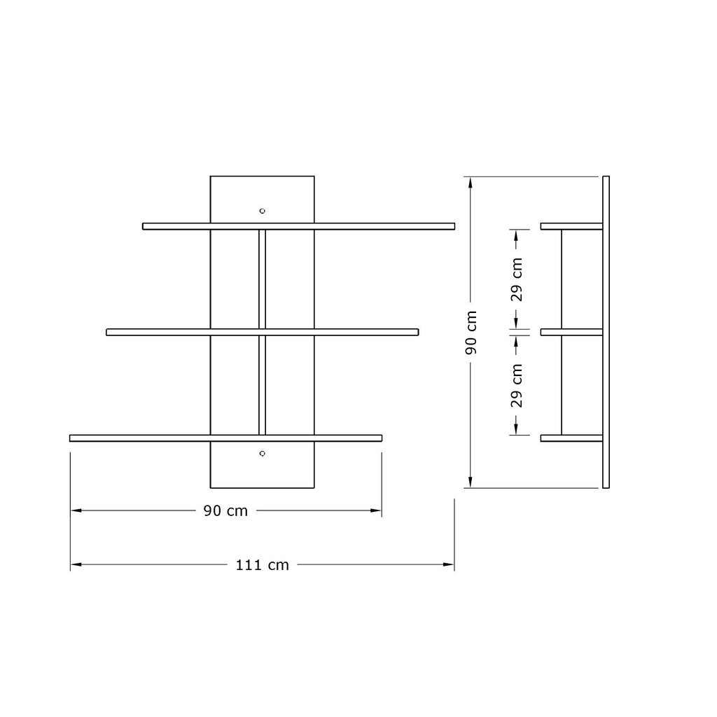 Seinähylly Kalune Design Wall Shelf 775, 111 cm, valkoinen hinta ja tiedot | Hyllyt | hobbyhall.fi