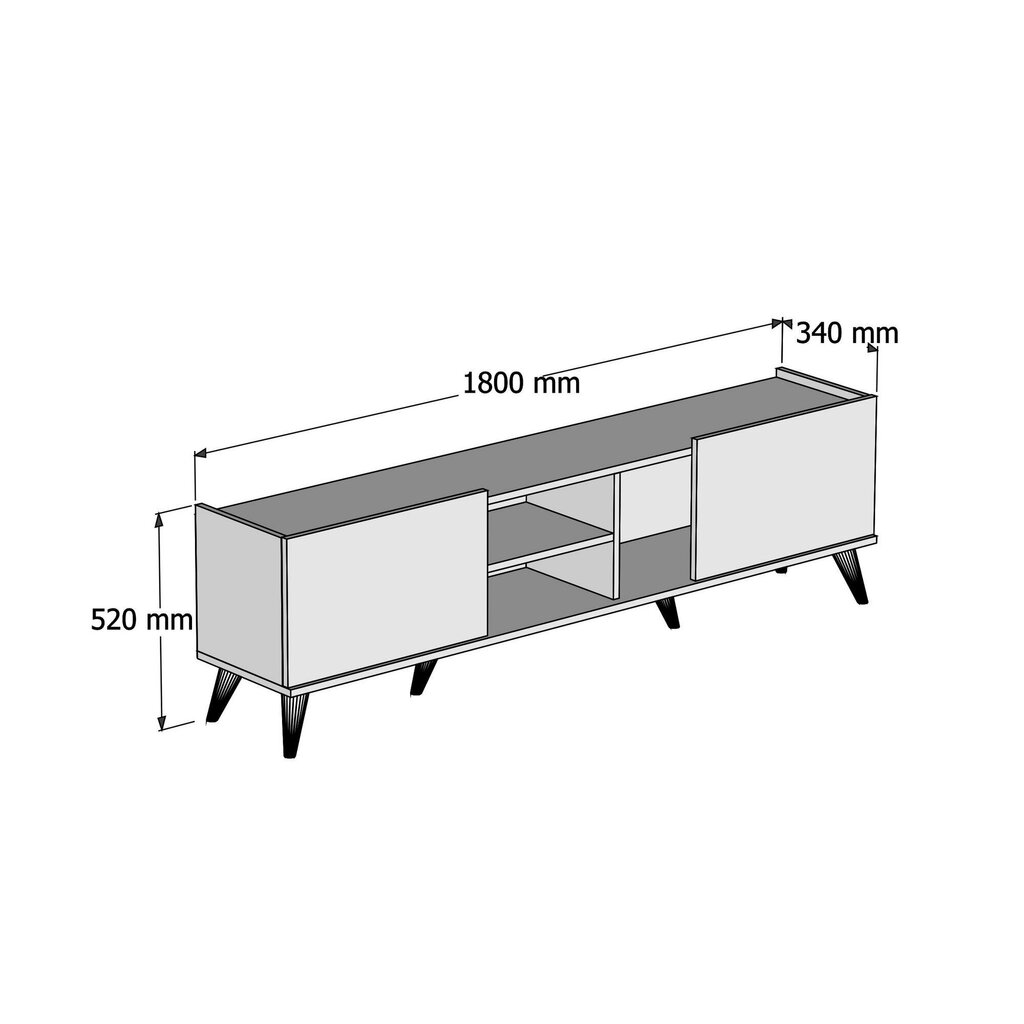 TV-taso Kalune Design 389, 180 cm, ruskea/musta hinta ja tiedot | TV-tasot | hobbyhall.fi