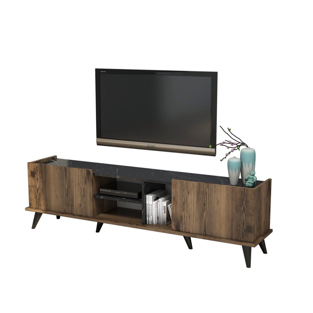 TV-taso Kalune Design 389, 180 cm, ruskea/musta hinta ja tiedot | TV-tasot | hobbyhall.fi