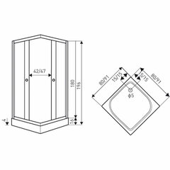 Suihkukaappi Kerra Olga SQ 90 Solo hinta ja tiedot | Suihkukaapit ja suihkunurkat | hobbyhall.fi