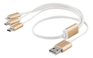 Epzi USB-MULTI05, USB C, Lightning, Micro USB, 0,5 m hinta ja tiedot | Puhelinkaapelit | hobbyhall.fi