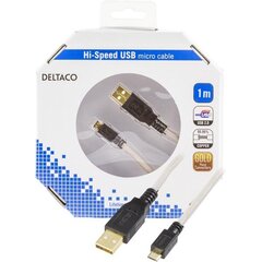 Deltaco USB-301-K, USB A, USB Micro B, 1m hinta ja tiedot | Puhelinkaapelit | hobbyhall.fi