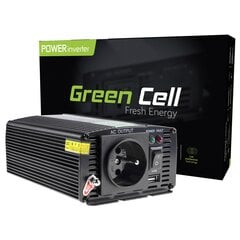 Green Cell invertteri, jännitemuunnin 12 V - 230 V 300W/600W modifioitu siniaalto hinta ja tiedot | Muuntimet ja invertterit | hobbyhall.fi