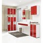 NORE Fin 1537 -kaappi kylpyhuoneeseen, 85 x 30 x 30 cm, valkoinen / punainen hinta ja tiedot | Kylpyhuonekaapit | hobbyhall.fi