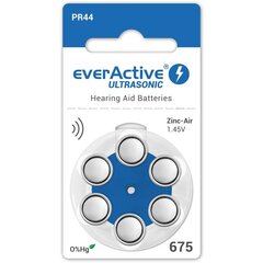 everActive Ultrasonic PR44 675 paristot kuulolaitteeseen, 6 kpl hinta ja tiedot | Paristot | hobbyhall.fi