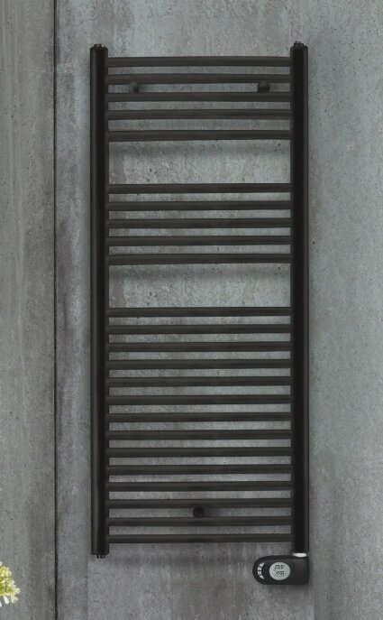 Zehnder Aura PBEBZ- 120-50 / MQ -sähköpatteri kylpyhuoneeseen, 120 x 50 cm, musta hinta ja tiedot | Kylpyhuoneen patterit ja pyyhekuivaimet | hobbyhall.fi