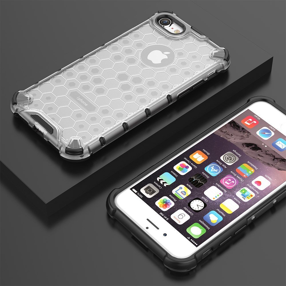 Honeycomb Puhelimen suojakotelo iPhone 8 / iPhone 7 -puhelimille, läpinäkyvä hinta ja tiedot | Puhelimen kuoret ja kotelot | hobbyhall.fi