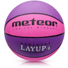 METEOR LAYUP koripallo koko 4, violetti/vaaleanpunainen hinta ja tiedot | Koripallot | hobbyhall.fi