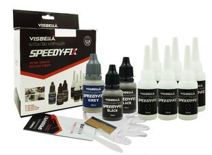 Visbella SPEEDY-FIX liimasetti: täyteaine ja liima (jauhe 3x10 ml, liima 6x10 ml) hinta ja tiedot | Lisätarvikkeet autoiluun | hobbyhall.fi