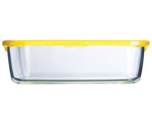 Ilmatiivis suorakaiteen muotoinen laatikko keltaisella kannella LUMINARC Keep 'n' Box, 1,89 ml hinta ja tiedot | Elintarvikkeiden säilytysastiat | hobbyhall.fi