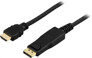 Kaapeli DELTACO DisplayPort HDMI: lle, Ultra HD 30Hz, 5m, musta / DP-3050 hinta ja tiedot | Kaapelit ja adapterit | hobbyhall.fi
