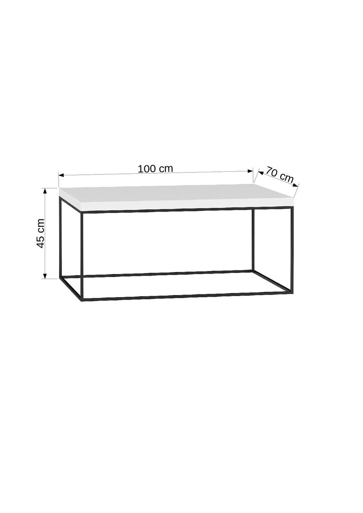 Pöytä Wertiko, valkoinen/musta hinta ja tiedot | Sohvapöydät | hobbyhall.fi