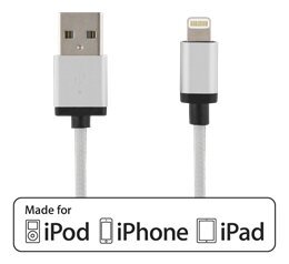 Deltaco IPLH-227F, USB, Lightning, 1m hinta ja tiedot | Puhelinkaapelit | hobbyhall.fi