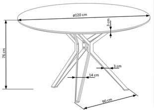 Pöytä Pixel 2, tammi/musta hinta ja tiedot | Ruokapöydät | hobbyhall.fi