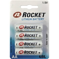 AA-paristot Rocket Lithium, 4 kpl hinta ja tiedot | Paristot | hobbyhall.fi