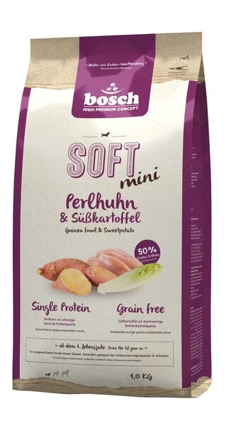 Koiranruoka Bosch Pet Food Plus SOFT MINI Helmikana & Bataatti 1kg