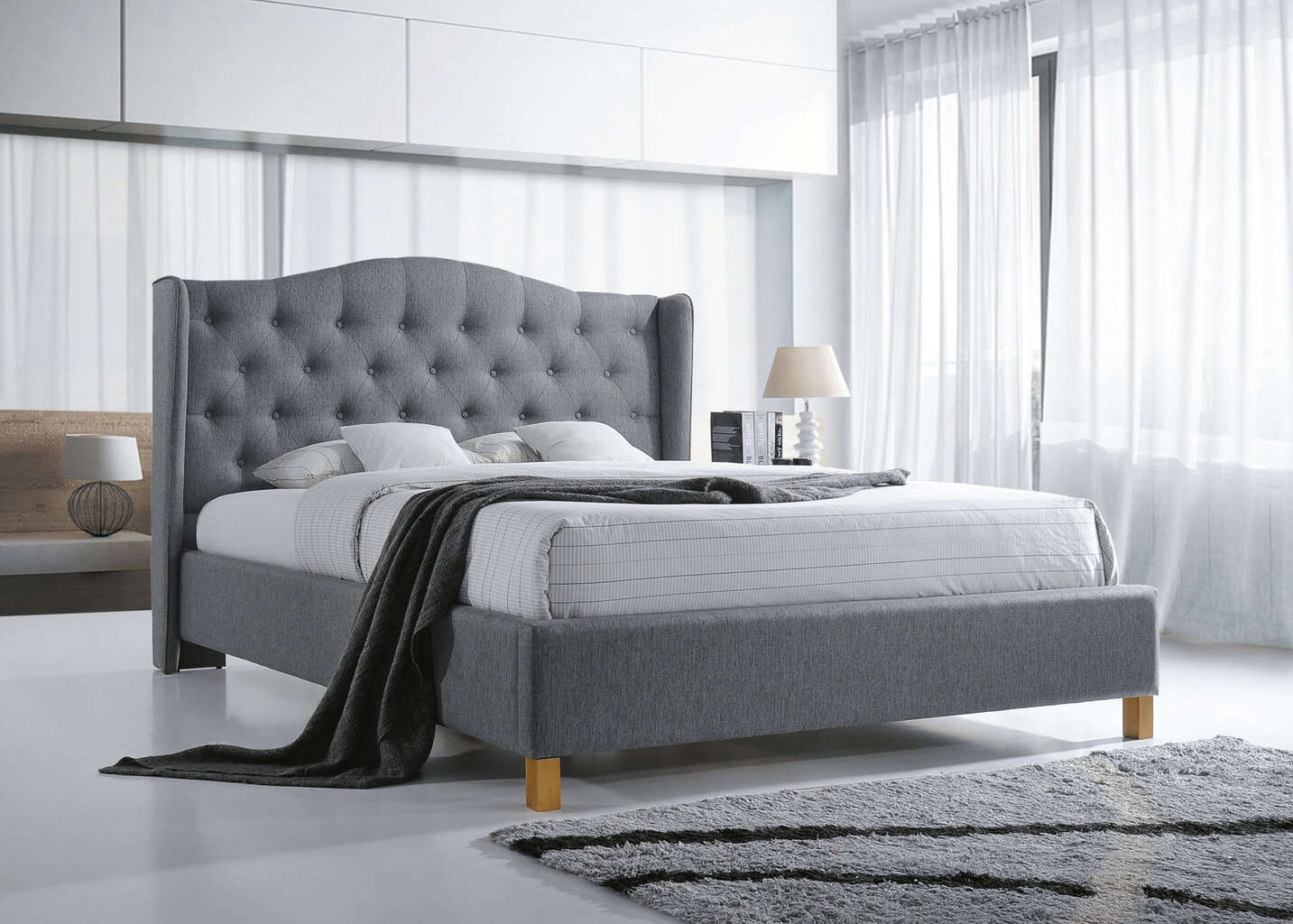Aspen-sänky, 140 x 200 cm, harmaa hinta ja tiedot | Sängyt | hobbyhall.fi