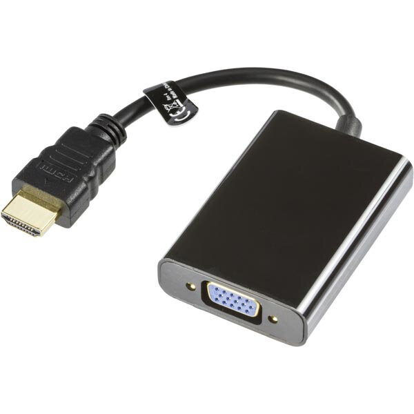 Deltaco HDMI-VGA7, HDMI, VGA, 0.2m hinta ja tiedot | Adapterit | hobbyhall.fi
