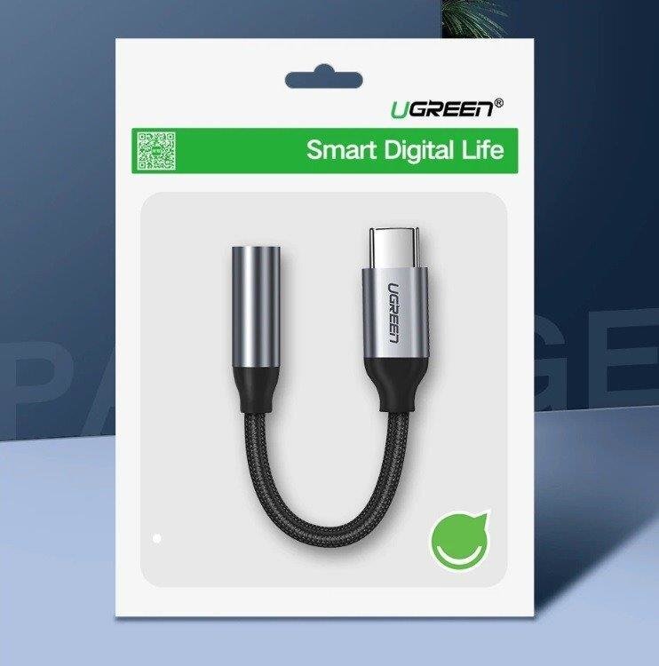 Ugreen AV142 3,5 mm adapteri, USB-C, musta hinta ja tiedot | Adapterit | hobbyhall.fi