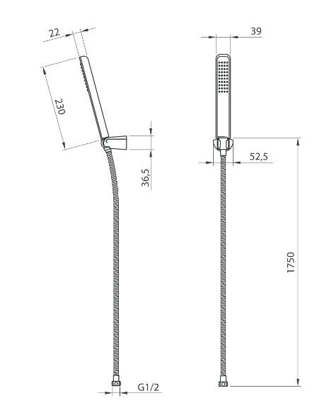 Suihkupää ja letku Deante Hiacynt NQH 041K, kromi hinta ja tiedot | Suihkupäät ja tarvikkeet | hobbyhall.fi