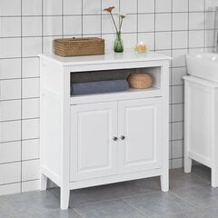 Erillinen kylpyhuonekaappi SoBuy FRG204-W, valkoinen hinta ja tiedot | SoBuy Kylpyhuoneen kalusteet | hobbyhall.fi