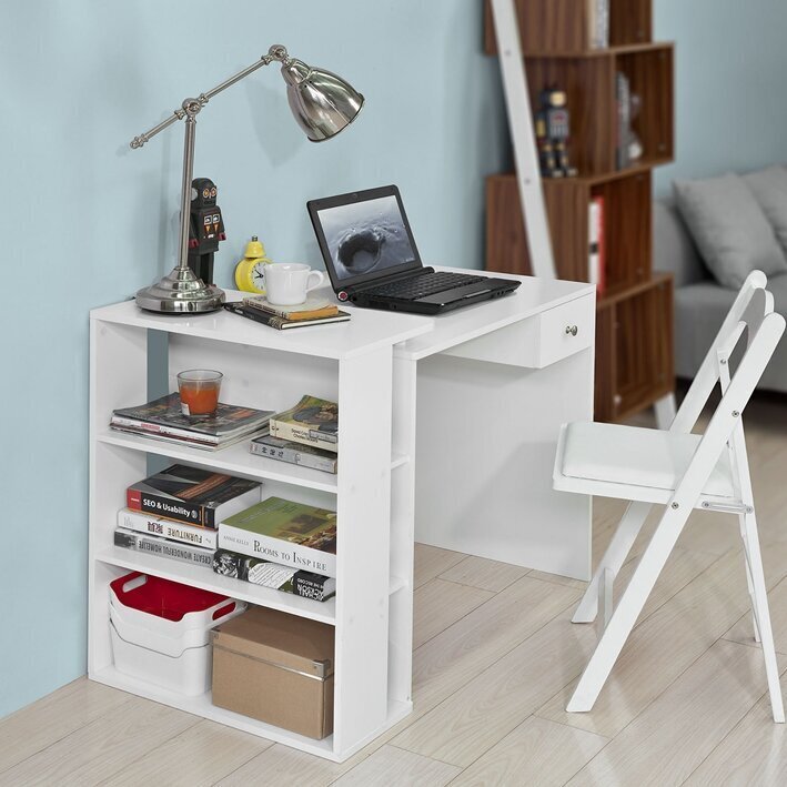 Työpöytä SoBuy FWT35-W, valkoinen hinta ja tiedot | Tietokonepöydät ja työpöydät | hobbyhall.fi