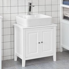 Erillinen kylpyhuoneen allaskaappi SoBuy FRG202-W, valkoinen hinta ja tiedot | SoBuy Kylpyhuoneen kalusteet | hobbyhall.fi