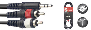 Stagg 3,5 mm TRS - 2 x RCA, 3m hinta ja tiedot | Stagg Televisiot ja lisätarvikkeet | hobbyhall.fi