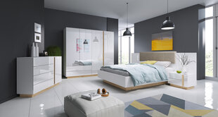 Sänky Laski Meble Arco N, 160x200cm, valkoinen/ruskea hinta ja tiedot | Sängyt | hobbyhall.fi
