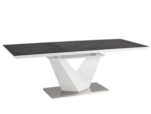 Jatkettava pöytä Signal Meble Alaras II, 120 cm, musta/valkoinen hinta ja tiedot | Ruokapöydät | hobbyhall.fi