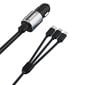 Autolaturi Dudao 3in1 USB 3.4 A Lightning / USB Type C / micro USB -kaapeli (R5ProN musta) hinta ja tiedot | Puhelimen laturit | hobbyhall.fi