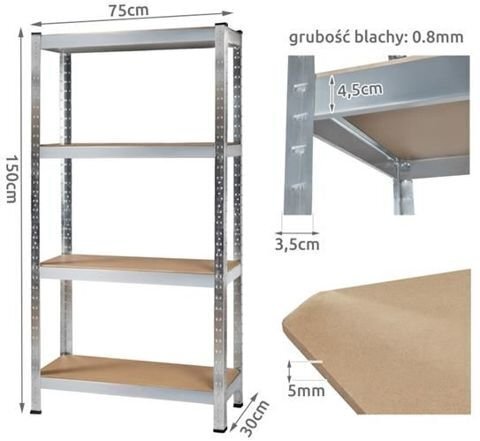 Säilytyshylly 150x75x30 cm hinta ja tiedot | Varastohyllyt | hobbyhall.fi