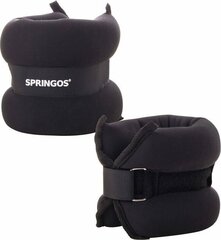 Springos Käsi- ja jalkapainot 2 x 2.5 kg, mustat hinta ja tiedot | Käsipainot, kahvakuulat ja voimaharjoittelu | hobbyhall.fi