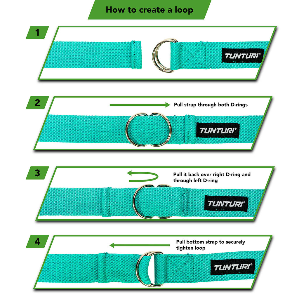 Joogavyö TUNTURI, turkoosi sininen hinta ja tiedot | Vastusnauhat | hobbyhall.fi