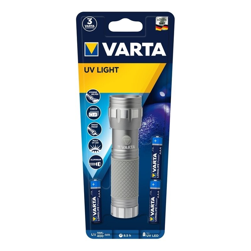 Varta UV LIGHT 3AAA Taskulamppu hinta ja tiedot | Taskulamput ja valonheittimet | hobbyhall.fi