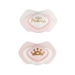 Symmetrinen silikonitutti Canpol Babies Royal Baby, 0-6kk, 2 kpl, 22/650, pinkki hinta ja tiedot | Tutit | hobbyhall.fi