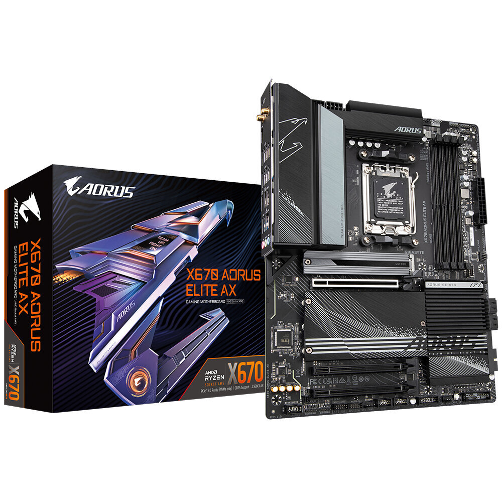 Gigabyte X670 Aorus Elite AX hinta ja tiedot | Emolevyt | hobbyhall.fi