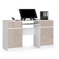 NORE A5 -kirjoituspöytä, 135 x 77 x 50 cm, valkoinen / beige hinta ja tiedot | Tietokonepöydät ja työpöydät | hobbyhall.fi