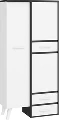 Nordis 2D2S -kaappi, 90 x 42 x 191 cm, musta / valkoinen hinta ja tiedot | Kaapit | hobbyhall.fi