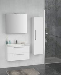 Kylpyhuoneen kaappi ja pesuallas SCANDIC CA80DR2B/P valkoinen hinta ja tiedot | Kylpyhuonekaapit | hobbyhall.fi