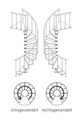 Kierreportaat CALGARY 140 cm, valkoinen hinta ja tiedot | Portaat | hobbyhall.fi