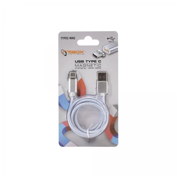 Sbox TYPEC-MAG, magneettinen USB 2.0 -kaapeli A-tyyppi C M/M, 1m hinta ja tiedot | Puhelinkaapelit | hobbyhall.fi