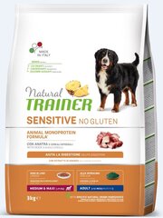 Koirien kuivaruoka ankanlihaa Natural Trainer Sensitive No Gluten keskikokoisille ja suurille koirille, 3 kg. hinta ja tiedot | Koiran kuivaruoka | hobbyhall.fi