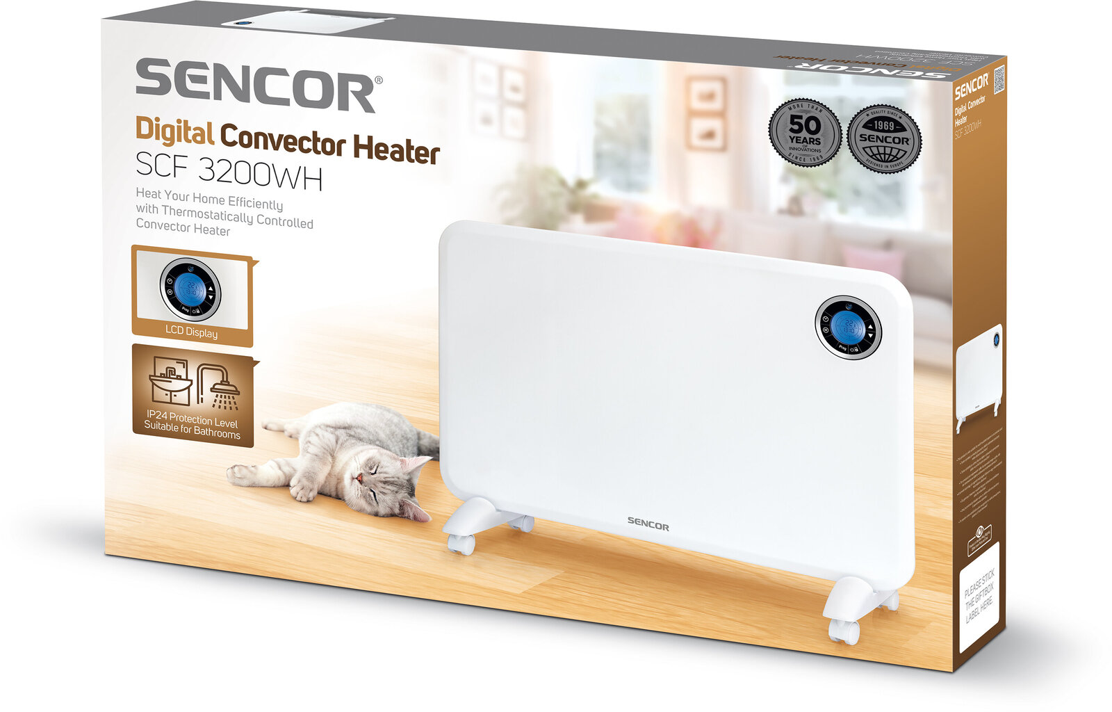 Konvektiolämmitin Sencor SCF 3200WH IP24 Silent Heating hinta ja tiedot | Lämmittimet | hobbyhall.fi