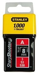 Niitit Stanley 1-TRA208T, 12mm 1000 kpl, tyyppi A hinta ja tiedot | Käsityökalut | hobbyhall.fi