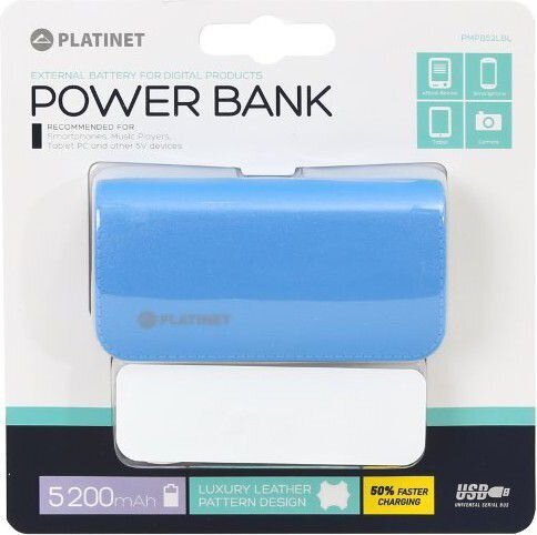 Platinet Power Bank 5200mAh sininen hinta ja tiedot | Varavirtalähteet | hobbyhall.fi