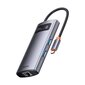 Keskitin 4in1 Baseus Metal Gleam -sarja, USB-C - 3x USB 3.0 + Ethernet RJ45 hinta ja tiedot | Adapterit | hobbyhall.fi