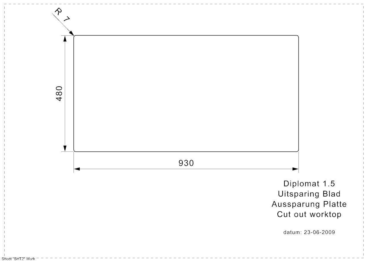 Reginox Diplomat 1.5 LUX (R) -tiskiallas, ruostumaton teräs, 95 x 50 cm hinta ja tiedot | Keittiöaltaat | hobbyhall.fi