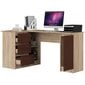 NORE B20 -kirjoituspöytä, hyllystö vasemmalla, 155 x 77 x 85 cm, tammi / tummanruskea hinta ja tiedot | Tietokonepöydät ja työpöydät | hobbyhall.fi