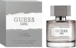 Eau De Toilette Guess 1981 EDT miehille 30 ml hinta ja tiedot | Miesten hajuvedet | hobbyhall.fi